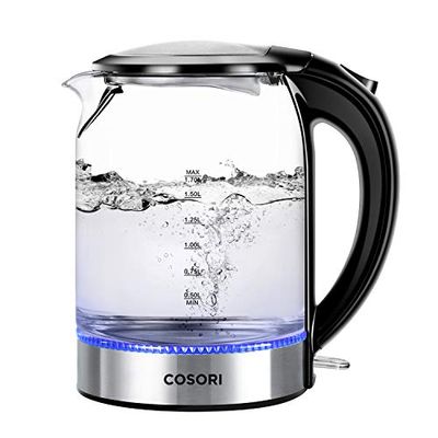 COSORI 1.7L Electric Kettle(BPA-Free), Cordless Glass Boiler Hot Water & Tea Heater with LED Indicator Light,Auto Shut-Off & Boil-Dry Protection,100% Stainless Steel Inner Lid & Bottom,1500W,CO171-GK $49.99 (Reg $57.99)