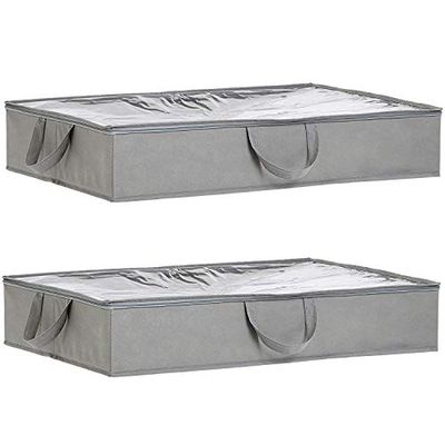 AmazonBasics Fabric Under Bed Storage Bag Organzier with Handles, Set of 2 $21.92 (Reg $30.87)