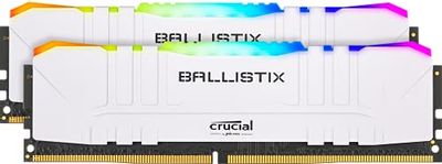Crucial Ballistix RGB 3600 MHz DDR4 DRAM Desktop Gaming Memory Kit 16GB (8GBx2) CL16 BL2K8G36C16U4WL (WHITE) $124.84 (Reg $137.99)