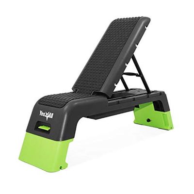 Yes4All Multifunctional Fitness Aerobic Step Platform/Aerobic Deck, Household Step Workout Bench for Home Gym (Green/Black), B. Green/Black $209.45 (Reg $246.75)