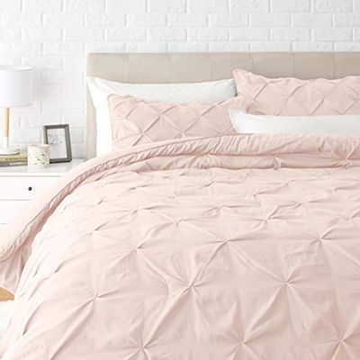 Amazon Basics Pinch Pleat Down-Alternative Comforter Bedding Set - Full / Queen, Blush $36.09 (Reg $62.65)