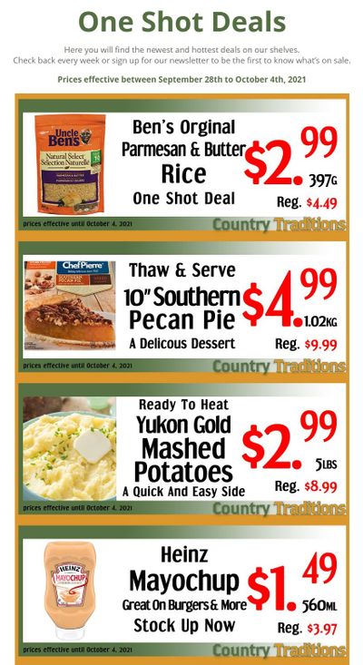 Country Traditions One-Shot Deals Flyer September 28 to October 4