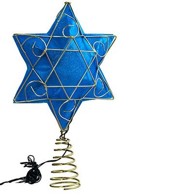 Kurt Adler 13" Gold and Blue Battery-Operated Lighted Deluxe Hanukkah Tree Topper® $34.34 (Reg $48.75)