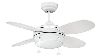 Litex E-MLV36MWW4LK1 Maksim Collection 36-Inch Ceiling Fan with Four Matte White Blades and Single Light Kit with Opal Frosted Glass $129.07 (Reg $193.56)