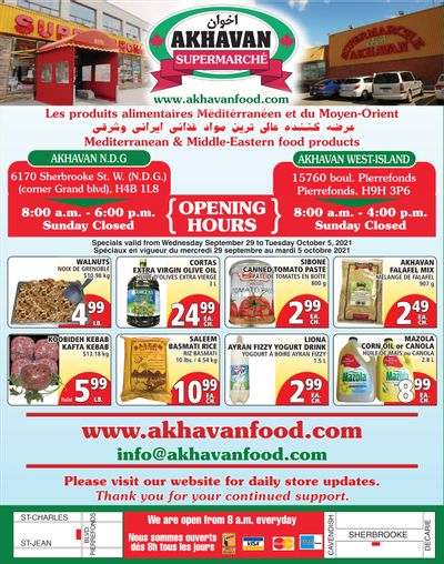 Akhavan Supermarche Flyer September 29 to October 5