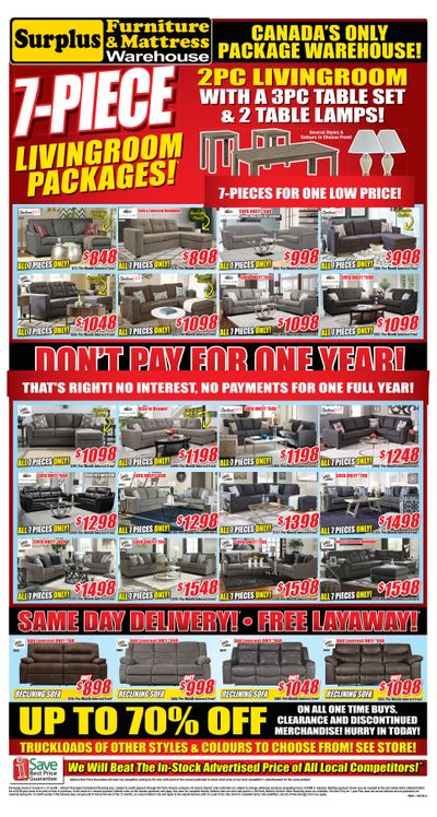 Surplus Furniture & Mattress Warehouse (Thunder Bay) Flyer March 17 to 30