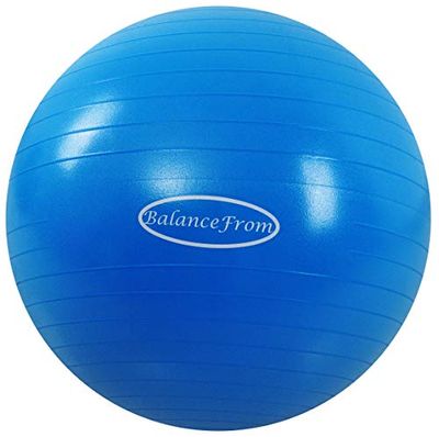BalanceFrom Anti-Burst and Slip Resistant Exercise Ball Yoga Ball Fitness Ball Birthing Ball with Quick Pump, 2,000-Pound Capacity, Blue, 48-55cm, M $15.57 (Reg $19.66)