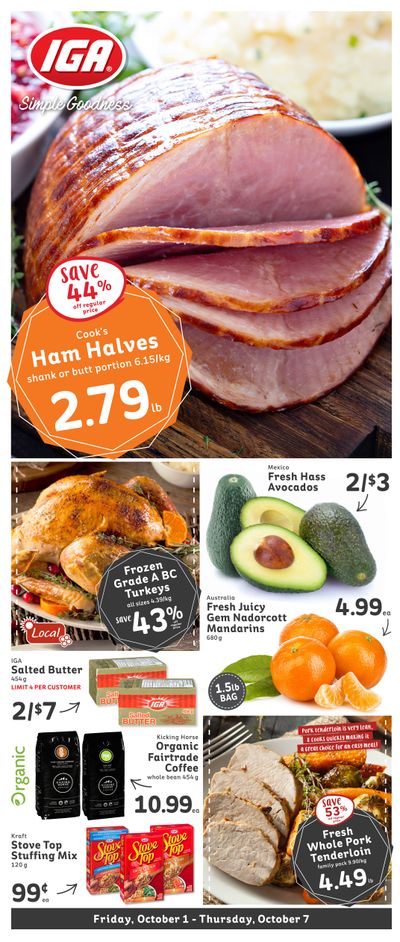 IGA Stores of BC Flyer October 1 to 7