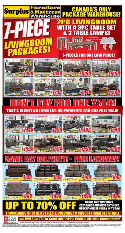 Surplus Furniture & Mattress Warehouse (Regina) Flyer March 17 to 30