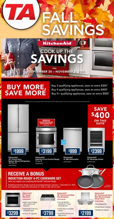 TA Appliances & Barbecues Fall Savings Flyer September 30 to November 3