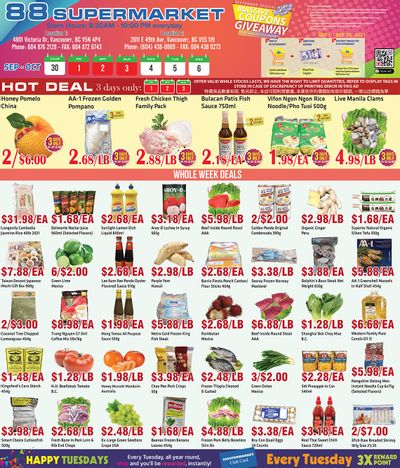 88 Supermarket Flyer September 30 to October 6