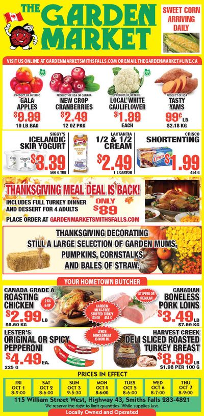 The Garden Market Flyer October 1 to 7