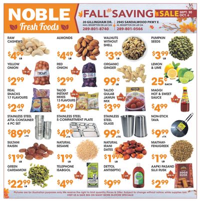 Noble Fresh Foods Flyer September 30 to October 6