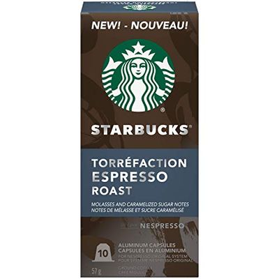 Starbucks by Nespresso Espresso Roast Nespresso Coffee Capsules, Original Line Compatible, 5 X 10 Nespresso Coffee Pods, 50 Count $31.48 (Reg $44.85)