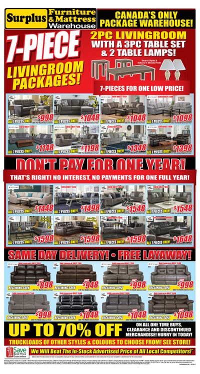 Surplus Furniture & Mattress Warehouse (Lethbridge) Flyer March 17 to 30