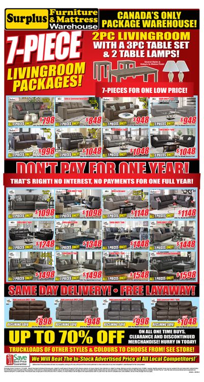 Surplus Furniture & Mattress Warehouse (Kitchener) Flyer March 17 to 30