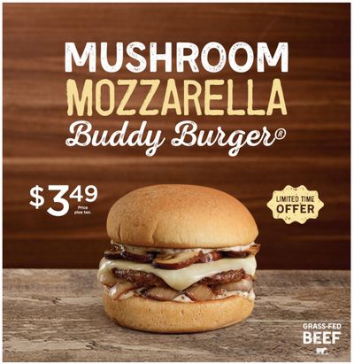 A&W Canada Promotions: Mushroom Mozzarella Buddy Burger for $3.49!