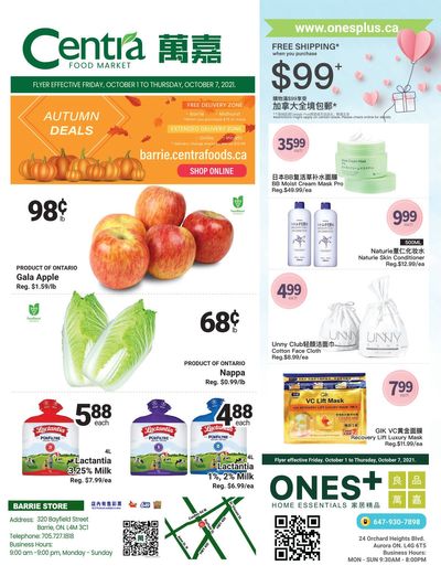 Centra Foods (Barrie) Flyer October 1 to 7