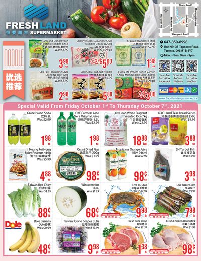 FreshLand Supermarket Flyer October 1 to 7