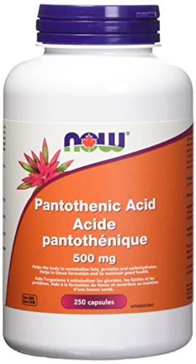 NOW Pantothenic Acid Capsules, 500mg, 250 Count $25.23 (Reg $49.49)