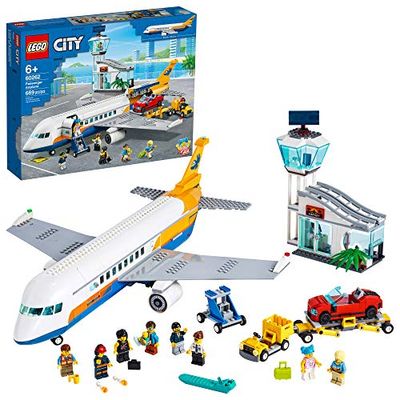LEGO City Passenger Airplane 60262, with Radar Tower, Airport Truck with a Car Elevator, Red Convertible, 4 Passenger and 4 Airport Staff Minifigures, Plus a Baby Figure, New 2020 (669 Pieces) $111.99 (Reg $139.99)