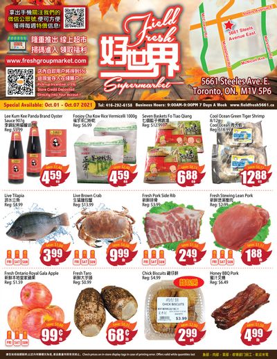 Field Fresh Supermarket Flyer October 1 to 7