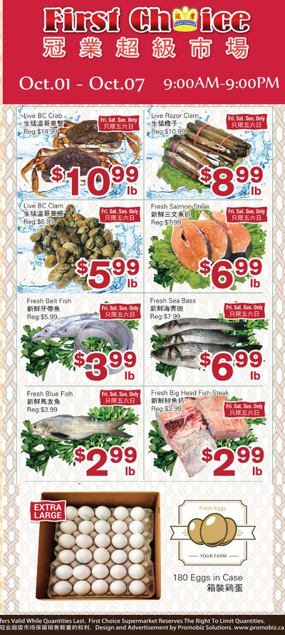 First Choice Supermarket Flyer October 1 to 7