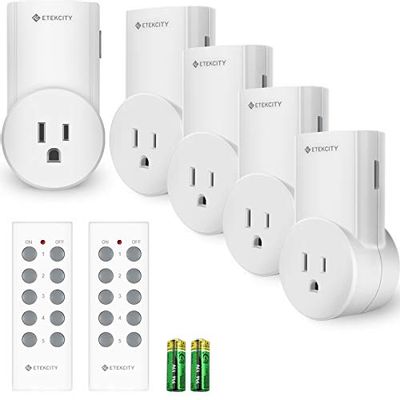 Etekcity Programmable Wireless Remote Control Power Outlet On/Off Switch Learning Code 5Rx-2Tx, White $29 (Reg $34.99)