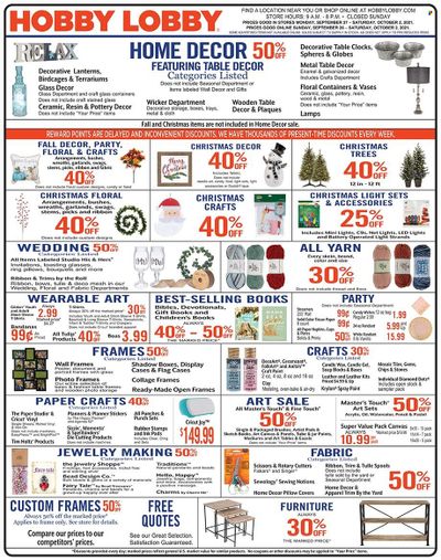 Hobby Lobby Weekly Ad Flyer October 1 to October 8