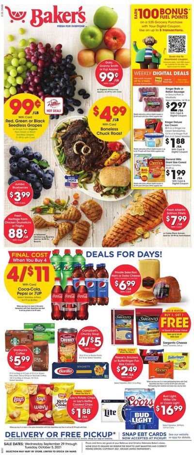 Baker's (NE) Weekly Ad Flyer October 1 to October 8