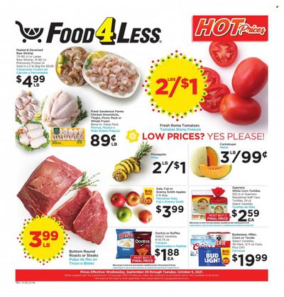 Food 4 Less (CA) Weekly Ad Flyer October 1 to October 8