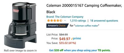 Amazon Canada Deals: Save 41% on Coleman Camping Coffeemaker + 33% on DEWALT 20V Cordless Drill + 57% on Women’s High Waist Jeans + More Offers