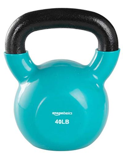AmazonBasics Vinyl Kettlebell - 40 Pounds, Light Blue $43.4 (Reg $68.73)
