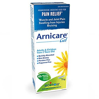 Boiron Arnicare Gel for Pain Relief, 75 g tube. Topical for muscle & joint pain, bruising - Bruise & swelling. Water-based Gel – Fast absorption – Fragrance-free – Cooling effect, Natural Sourced Plants Including Arnica Montana $13.19 (Reg $15.49)