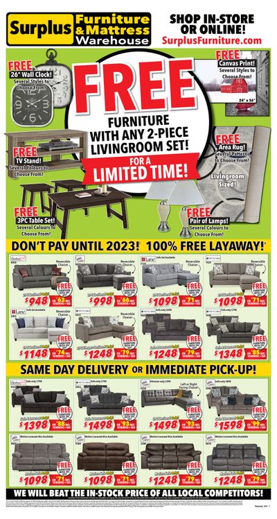 Surplus Furniture & Mattress Warehouse (Thunder Bay) Flyer October 4 to 24