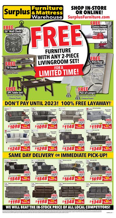 Surplus Furniture & Mattress Warehouse (St. John's) Flyer October 4 to 24