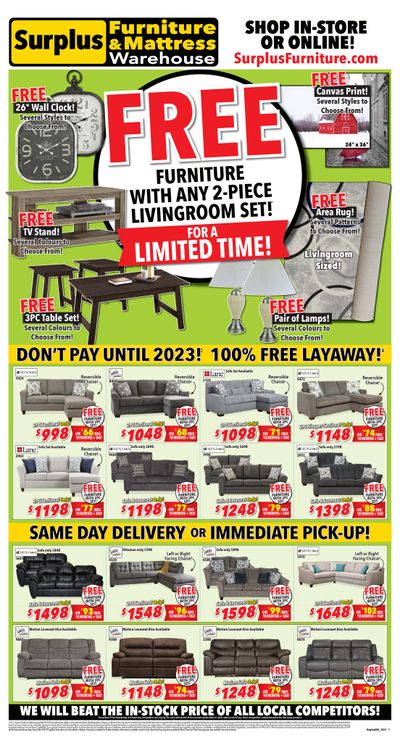 Surplus Furniture & Mattress Warehouse (Saskatoon) Flyer October 4 to 24