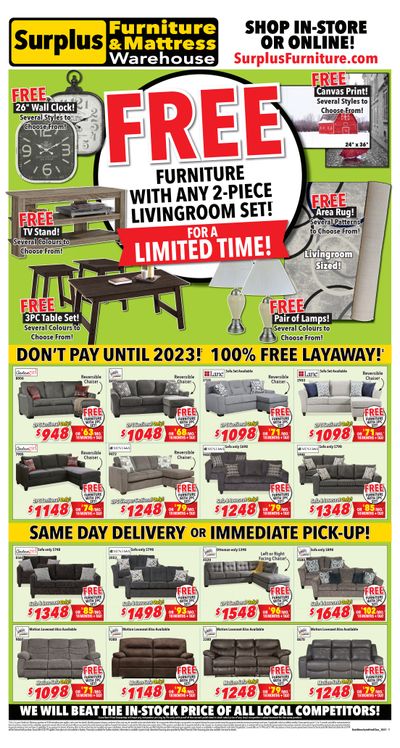 Surplus Furniture & Mattress Warehouse (Moncton) Flyer October 4 to 24