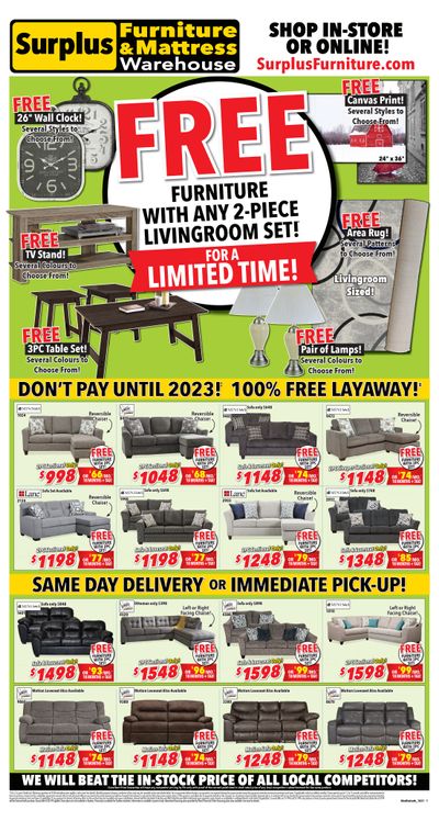 Surplus Furniture & Mattress Warehouse (Lethbridge) Flyer October 4 to 24