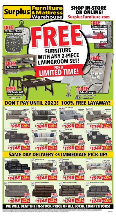 Surplus Furniture & Mattress Warehouse (Calgary) Flyer October 4 to 24