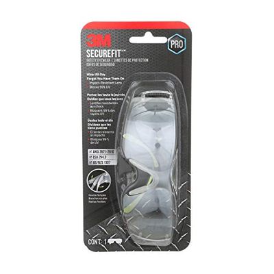 3M secure fit safety eye wear, impact-resistant lens, blocks 99.9% UV $11.95 (Reg $12.98)