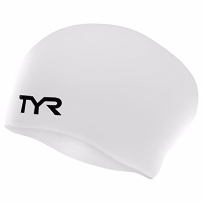 TYR Long Hair Wrinkle-Free Silicone Swim Cap, White $15.02 (Reg $21.49)