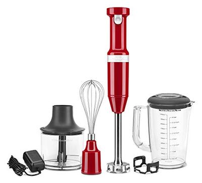 KitchenAid KHBBV83ER Cordless Variable Speed Hand Blender with Chopper and Whisk Attachment, Empire Red $139.99 (Reg $149.01)