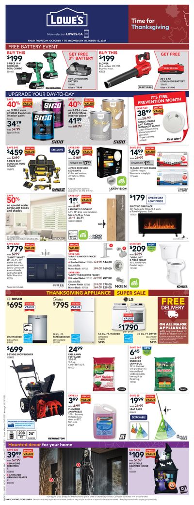 Lowe's Flyer October 7 to 13