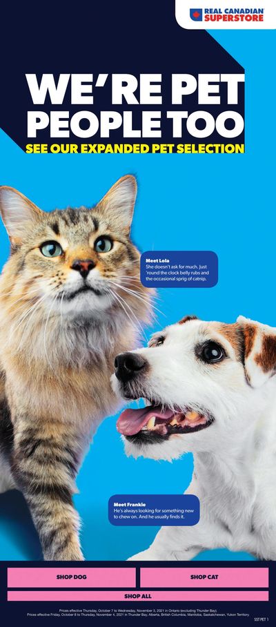 Real Canadian Superstore Pet Flyer October 7 to November 4
