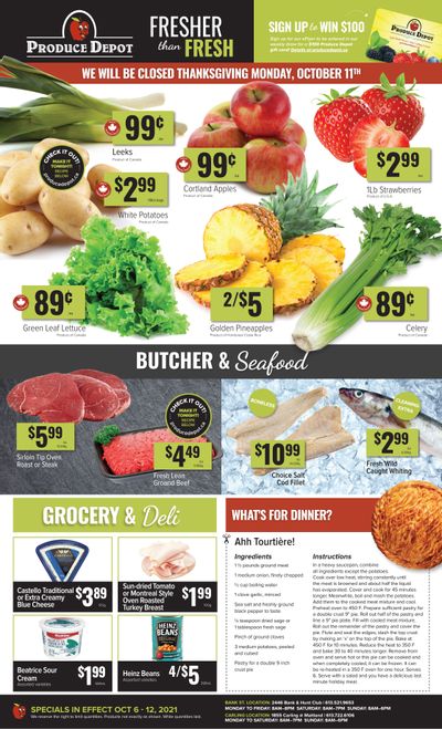Produce Depot Flyer October 6 to 12