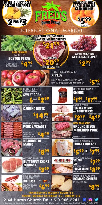 Fred's Farm Fresh Flyer October 6 to 12