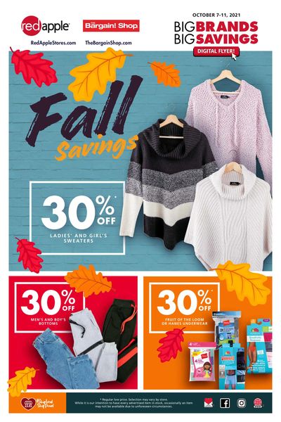 The Bargain Shop & Red Apple Stores Flyer October 7 to 11