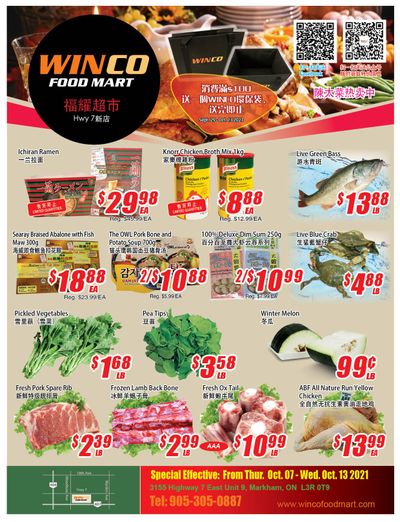 WinCo Food Mart (HWY 7) Flyer October 7 to 13