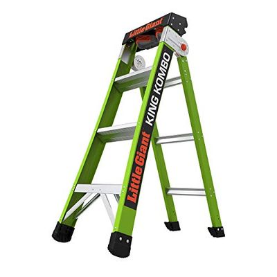 Little Giant Ladders, King Kombo, Professional, 4 ft. A Frame, 7 Ft. Extension, Fiberglass, Type 1AA, 375 lbs Weight Rating, (13470-001) $220.3 (Reg $247.12)